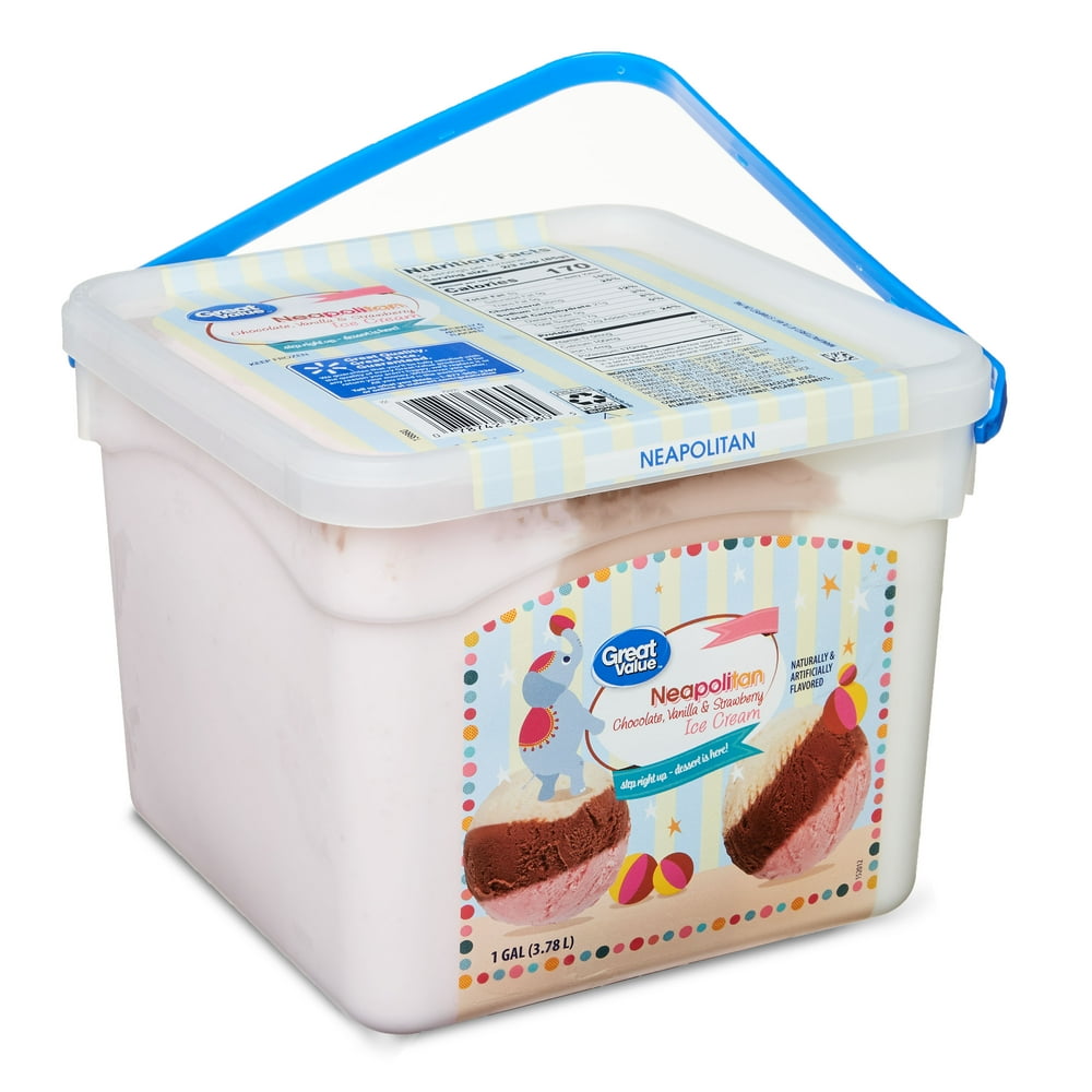 Great Value Neopolitan Ice Cream, 1 Gallon Pail