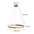 thumbnail image 4 of umeiluce  23.6" 1 Light Ring Dimmable Integrated LED Gold Pendant Light for Living Room Bedroom Entry, 4 of 7
