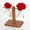 thumbnail image 2 of CNKOO Plant Container Retro Stable Bottom Clear Wood Stand Glass Planter for Home, 2 of 8