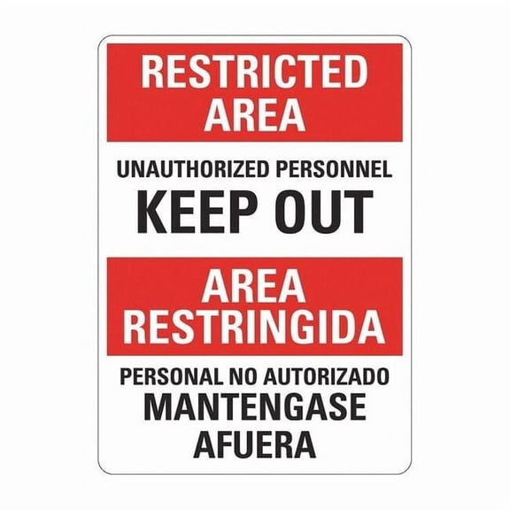 Lyle Restricted Area Sign,14inx10in,Plastic LCU1-0167-NP_10x14