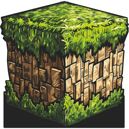 SP13373 Video Game Gold Mine Crafting Pixel Block Cube Grass Block Cardboard Cutout Standee Standup