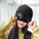thumbnail image 2 of Gorro de esquí de punto de lana cálida de invierno para hombres y mujeres con gafas extraíbles (negro) Likrtyny Para estrenar, 2 of 8