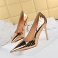 thumbnail image 3 of Zapatos de tacón alto de novia con diseño de piedra, estilo sexy, delgados, de boca baja, puntiagudos y súper puntiagudos, para mujer, clásicos, con tacón de aguja, 3 of 5