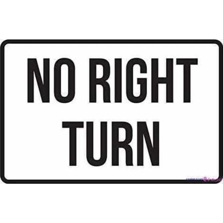 (2-Pack) Metal Tin Sign Warning plaque No Right Turn No Parking Business Traffic S Black Garage Home Yard sign Courtyard decoration office signs For Outdoor & Indoor 8 X 12 Inch