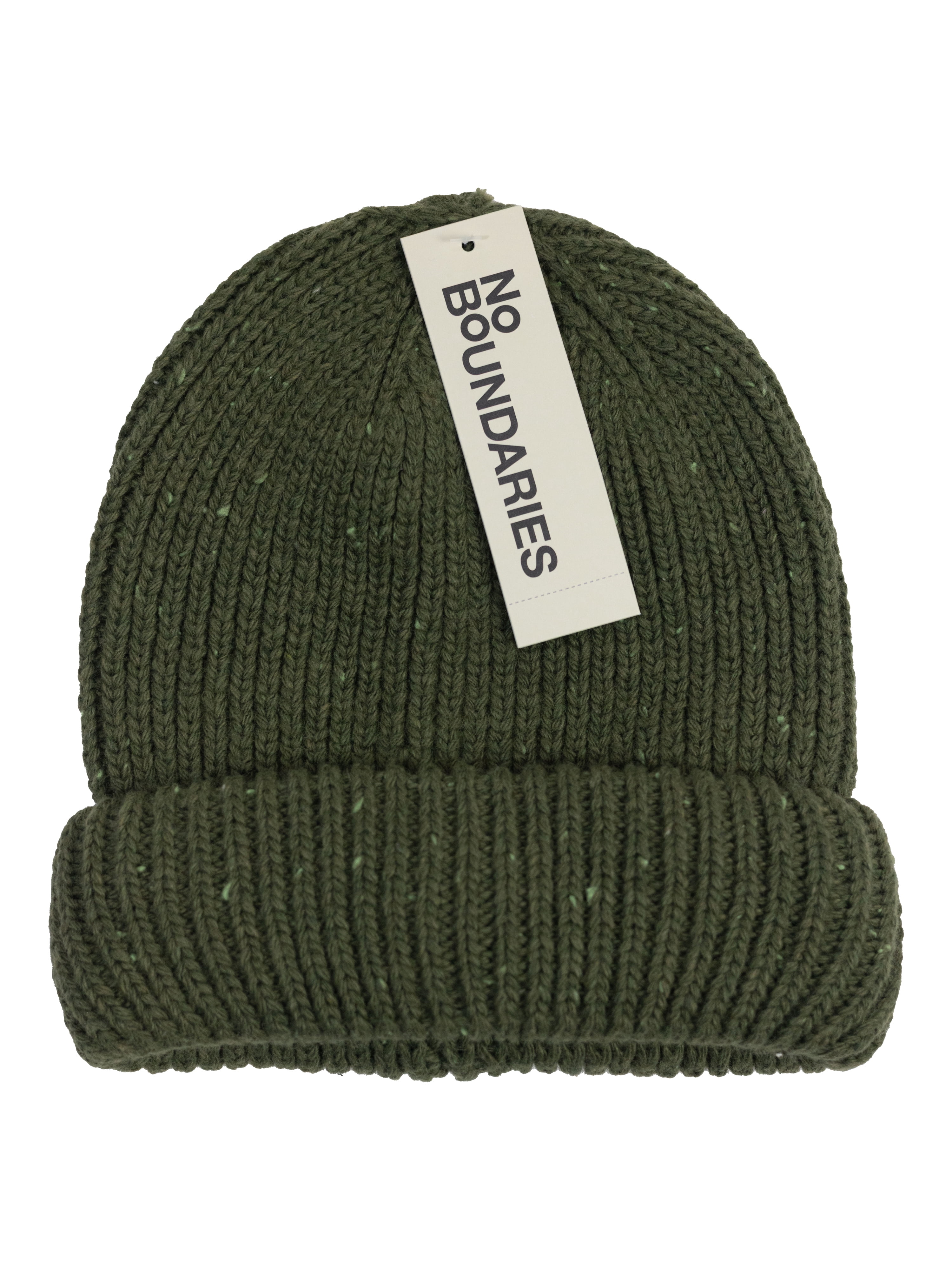 No Boundaries Mens Beanie, Green, One Size