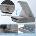 thumbnail image 3 of KDD Tablet Pillow Stand, iPad Tablet Stand Foldable Adjustable with Storage Bag & Stylus Mount, for Desk Bed Couch and Lap, Grey, 3 of 9