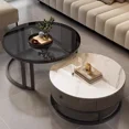 thumbnail image 2 of Juego de mesa de centro de Metal de almacenamiento, mesas de centro modernas de lujo para sala de estar, decoración redonda minimalista para ahorrar espacio, 2 of 4