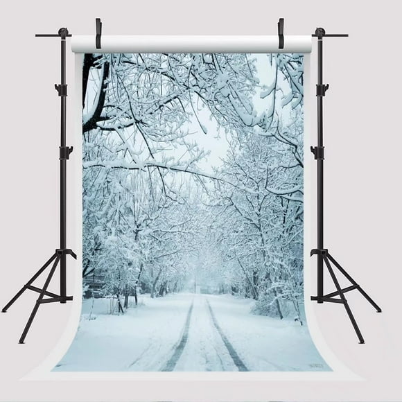 EREHome Polyester Fabric 5x7ft Winter White Snow Backdrop Background for Photography Branches with Snowflake for Photographers
