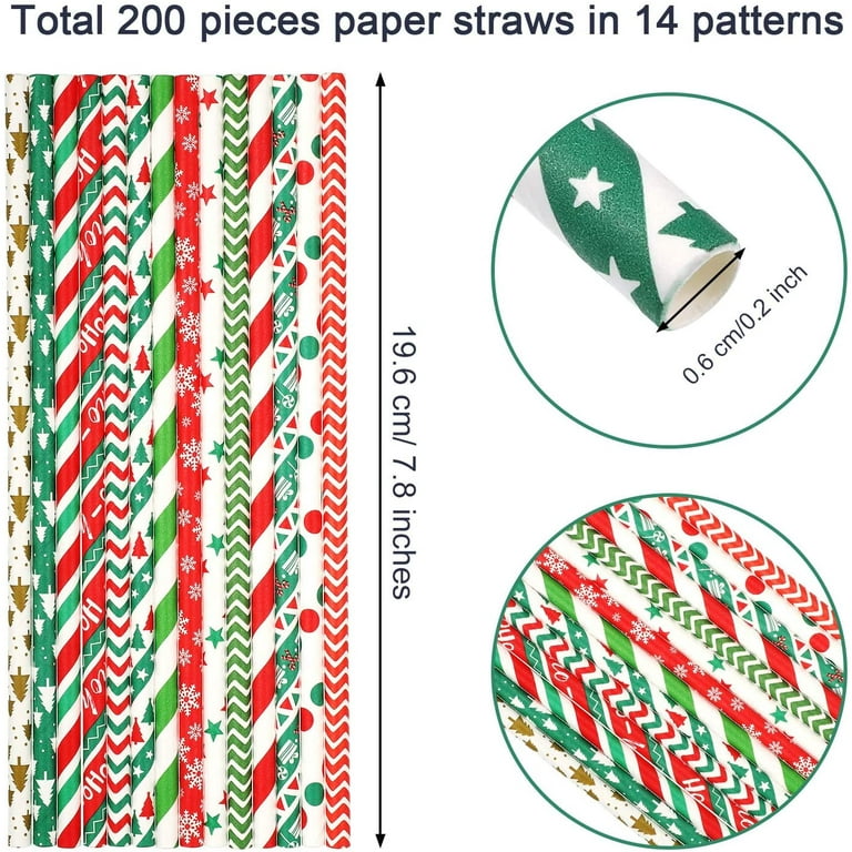 Christmas Paper Straws, Green + Red Paper Straws, Holiday Paper Straws –  Sprinkle Bee Sweet