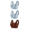 thumbnail image 1 of FAIWAD 3 Pack Womens Plus Size Bra Wirefree Mesh Patchwork Bralettes Full Coverage Everyday Stretch Sports Yoga Underwear, 1 of 2