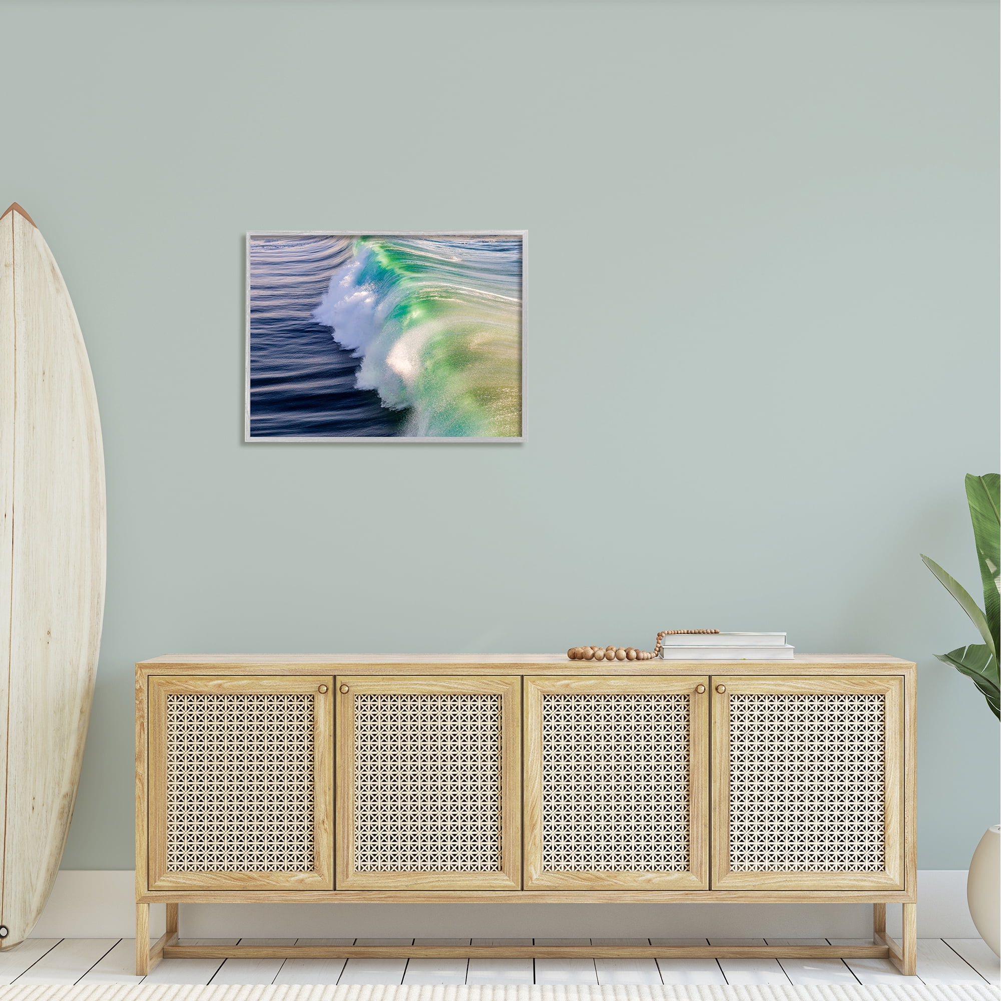 Stupell Industries Rolling Sea Waves Deep Ocean Water Photography Photograph Gray Framed Art Print Wall Art, Design by Jeff Poe Photography