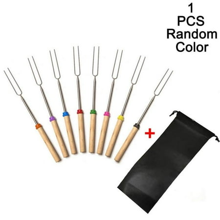 

Grilling Sticks Wood Handle Barbecue Telescopic Camping Forks E2D2