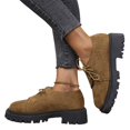 thumbnail image 3 of EKVAHL Women's Lace Up Casual Oxford Shoes, Breathable Faux Suede Walking Shoes, Comfort Orthopedic Platform Office Outdoor Shoes Brown, 3 of 5