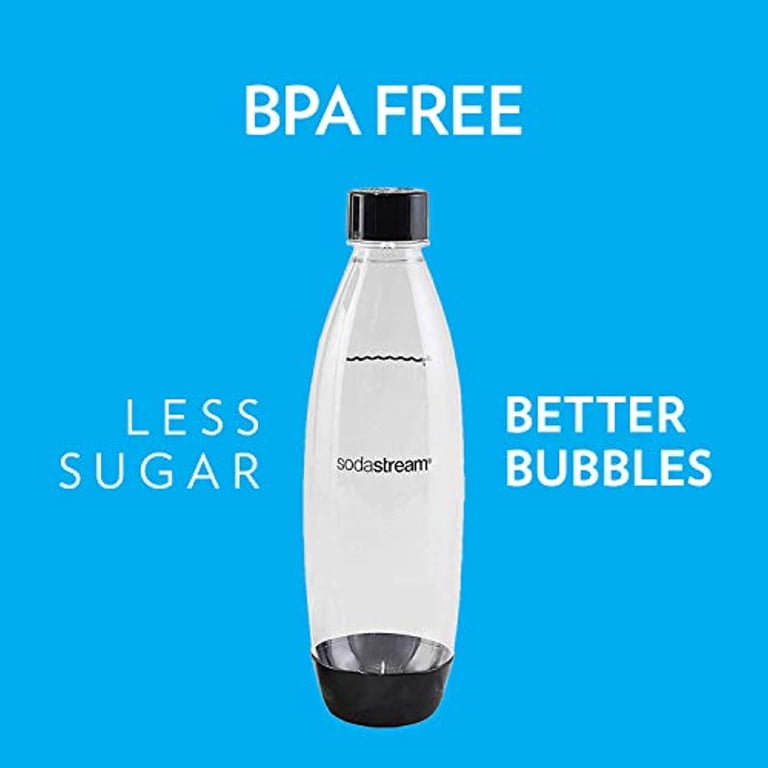 SodaStream Black 1 Liter Slim Bottle Twinpack - DISHWASHER SAFE
