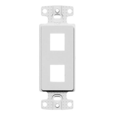 Hubbell NS612W 2 Port Decorator Keystone Frame Plate, White