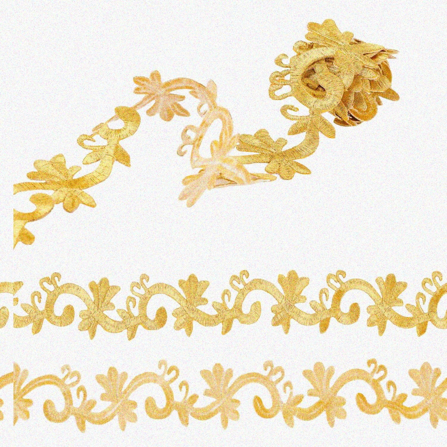 GoldenVine Floral Lace Trim 1 Yard Roll 45mm Embroidered Applique Iron On Vintage Ribbon for DIY Clothing Gift Wrapping Walmart