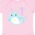 thumbnail image 4 of Inktastic Happy 1st Birthday with Cute Narwhal Stars and Bubbles Boys or Girls Baby Bodysuit, 4 of 5