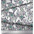 thumbnail image 2 of Soimoi Rayon Fabric Leaves & Floral Block Print Sewing Fabric Yard 42 Inch Wide, 2 of 3