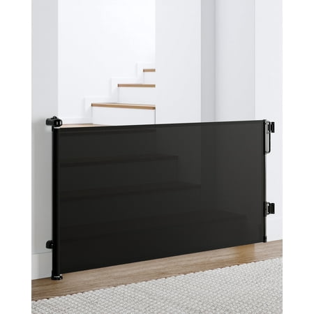 Ophanie Retractable Baby Safety Gate,Extra Wide Mesh Dog Pet Gate 33" Tall, Extends to 55" Wide, Indoor & Outdoor Child Gates for Stair&Doorways, Black