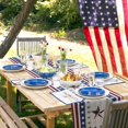 thumbnail image 4 of Chemin de Table en Coton et Lin pour la Fête de l'Indépendance du 4 Juillet, Écharpes de Commode, Thème Drapeau Américain USA Étoiles Rouges Rayures pour Table à Manger, Décoration de Cuisine de Ferme de Vacances-13x70 Pouces, 4 of 8