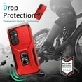 thumbnail image 2 of Dteck for Samsung Galaxy A36 5G Case with Slide Camera Lens Cover + Finger Ring Holder Kickstand,Heavy Duty Shockproof Rugged Protective Phone Cover for Samsung A36 5G 2025,Red, 2 of 8