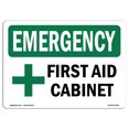 thumbnail image 1 of OSHA Emergency Sign - First Aid Cabinet with Symbol | Rigid Plastic Sign | Protect Your Business, Construction Site, Warehouse & Shop Area |  Made in The USA, 1 of 1