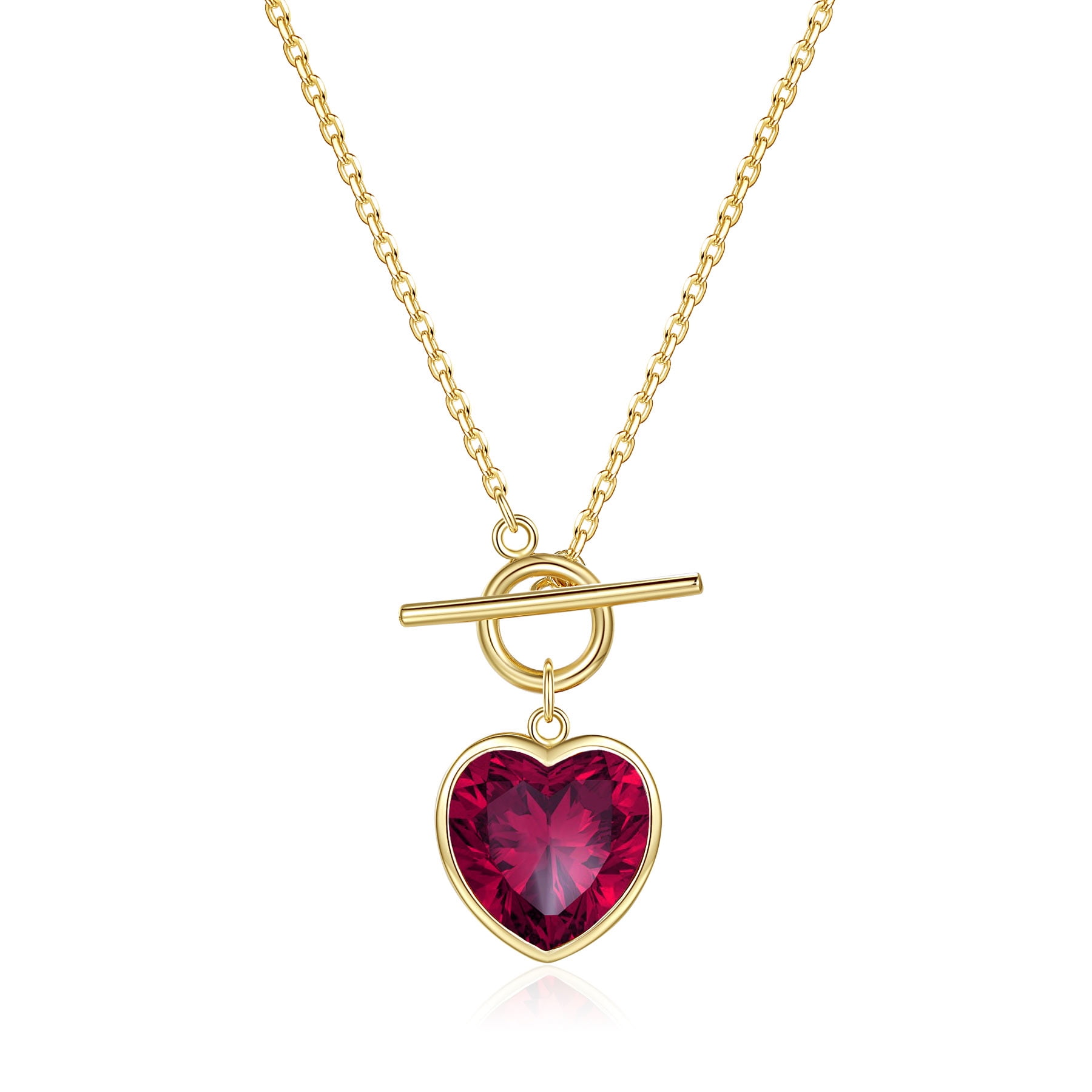 Ladies Brilliance Fine Jewelry Simulated Ruby and CZ