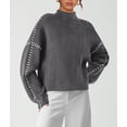 thumbnail image 4 of Suéter PRETTYGARDEN Otoño 2025 Cuello Simulado Gris M, 4 of 6