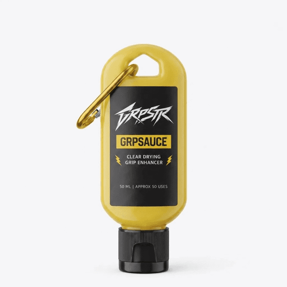 GRPSAUCE Liquid Chalk Alternative for Sports & Fitness | Clear-Drying Grip Enhancer for Weightlifting, Climbing, CrossFit & More | Sweat-Resistant, No Residue | 50ml Carabiner Clip Bottle