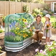 thumbnail image 2 of Outsunny Bac de Jardin Surélevé Galvanisé avec Cage de Culture, Jardinière en Métal, 2 of 10