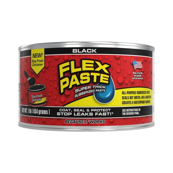 Flex Paste Industrial Sealant, Thick Rubber Paste, 8.75 fl oz, Black