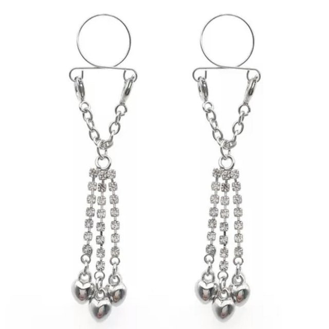 CUITING 2X Sexy Adjustable Nipple Rings Non-Piercing Clip On Dangle Fake Nipplerings-08