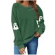 thumbnail image 2 of Ailaofu Women's Ghost Skull Crop Sweatshirt Fall Halloween Long Sleeve Pullover Spooky Season Sweatshirt, 2 of 4