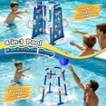 thumbnail image 6 of JoyStone 4-in-1 Floating Pool Basketball Hoop Set, Pool Toys with 4 Basketballs, Ring Toss and Sticky Ball Toss, Outdoor Summer Pool Games for Kids, Blue, 6 of 9
