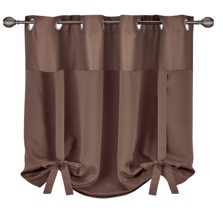 Collections Etc Blackout Tie-Up Grommet Top Curtain 63-1/2 L x 56 W