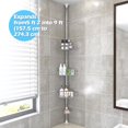 thumbnail image 3 of esquinero para ba&ntilde;o regadera 100-315 cm Altura ajustable organizador de ba&ntilde;o Cuarto piso repisas para con jaboneras para ba&ntilde;o Versi&oacute;n plateada, 3 of 7