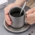 thumbnail image 3 of Bgsha Tasse à Café à Double Compartiment pour Usage Intérieur avec Cuillère Style Vintage Classique Design à Double Paroi Cool au Toucher, 3 of 9