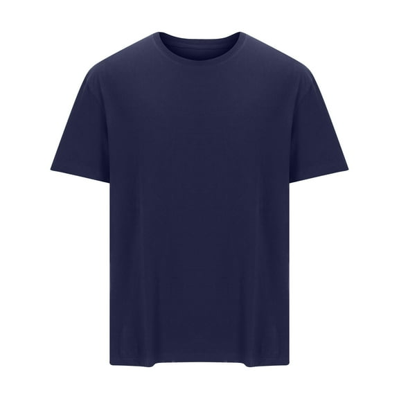 Mens T Shirts Big & Tall L-5X Plus Size Short Sleeve Crewneck Tees Tops Casual Solid Color Pullover Stretchy Slim Basic Athletic Workout Tshirts Shirt