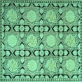 thumbnail image 1 of Ahgly Company Indoor Square Persian Turquoise Blue Traditional Area Rugs, 3' Square, 1 of 4
