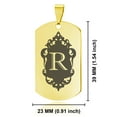 thumbnail image 2 of Stainless Steel Alphabet Letter R initial Dog Tag Pendant Necklace, 2 of 3