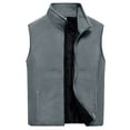 thumbnail image 2 of Dxzfnsa Men's Sleeveless Warm Vests Mens Stand Collar Solid Color Vest Coats Loose Fleece Thick Zipper Up Jackets Winter Vests with Pockets, 2 of 9