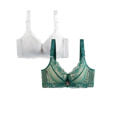 HCURIBAD Clearance! Bras for Women  Pack of 2 Sports Bra Women s Breathable Plus Size Lace Bra Womens Bras Sexy Wireless Bras for Women  Push up Bra  Bra Pack 2Pcs Underwear Beige XL