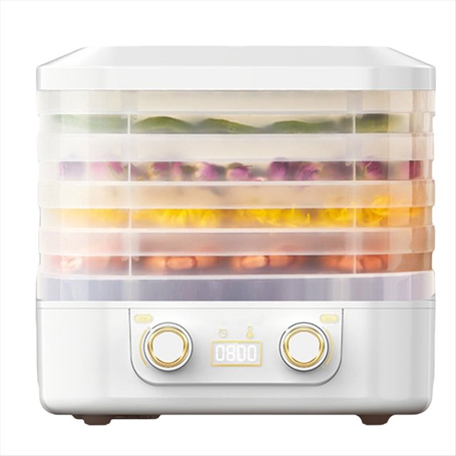 Food Dehydrator Machine for Fruits/Meats/Snacks Adjustable Timer and Temperature Control Suitable for Home Use US Plug,1 x drying machine 1 x English instruction manual 5 x sealed bags
