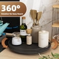 thumbnail image 4 of 13" Lazy Susan Turntable Organizer for Table Top, Round Wooden Lazy Susan for Cabinet Kitchen Decor Centerpieces Coffee Table, Storage Condiments Spices, Bathroom Vanity Tray for Soap, Black, 4 of 14