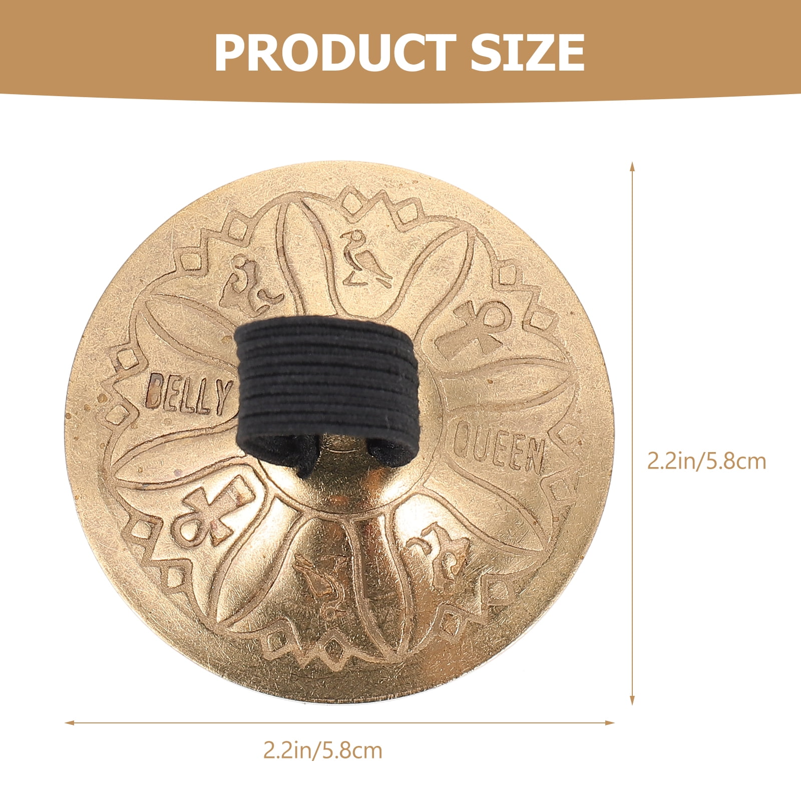 PartyKindom Golden Copper Finger Cymbals Small Percussion Instrument for and Training 4Pairs