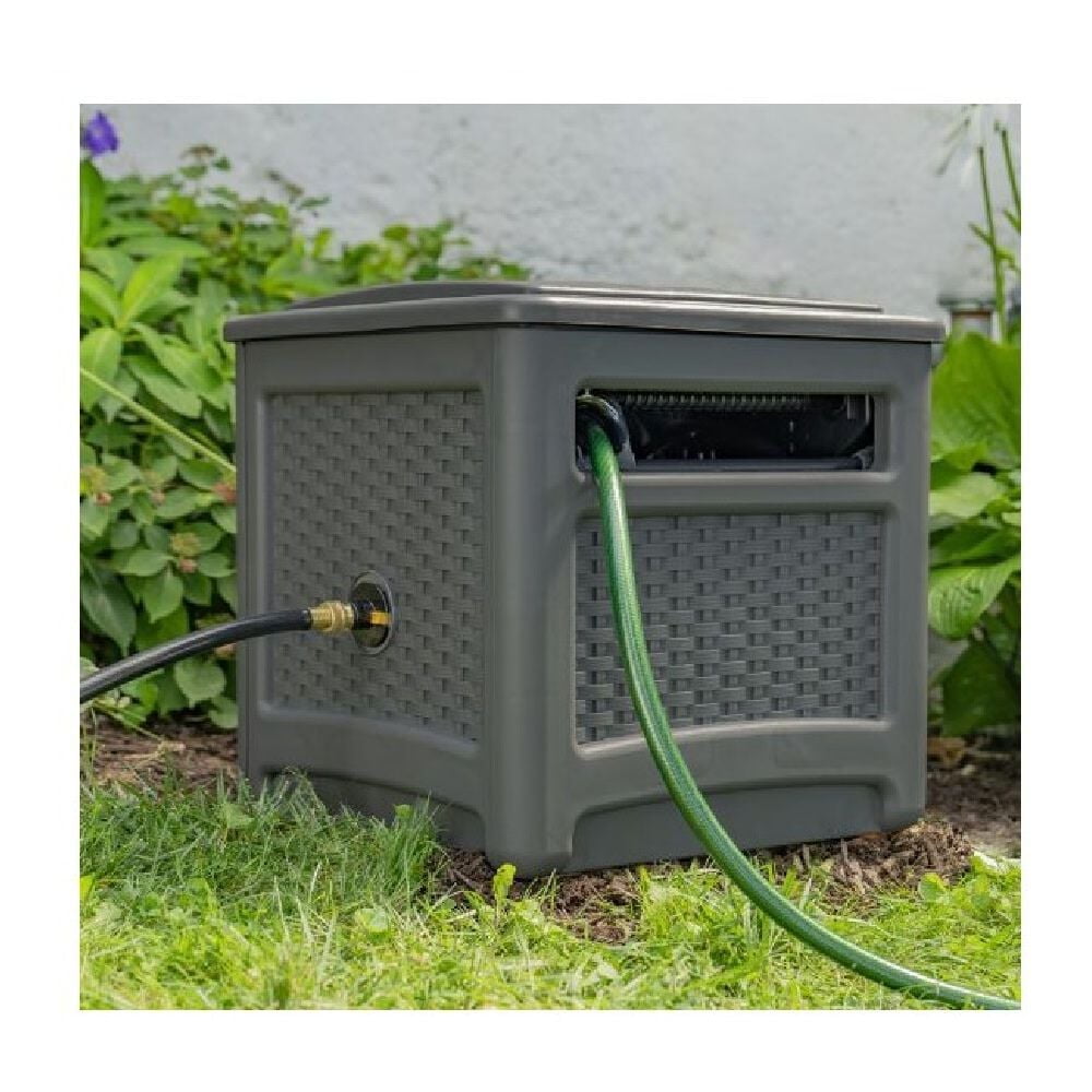 Suncast 225 ft. Smart Trak Free Standing Hideaway Hose Reel, Gray