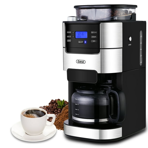 GEVI Black 10Cup Programmable Grind and Brew Coffee Maker