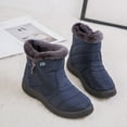 thumbnail image 3 of Snow Boots for Women Plush Warm Zipper High Top Flat Winter Booties Soft Sole Winter Outdoor Walking Shoes, 3 of 6