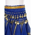 thumbnail image 5 of Alvivi Kids Girls Ballet Belly Yoga Dance Harem Pants Arabic Halloween Ruffle Trousers with Hip Scarf Royal Blue 9-12, 5 of 7