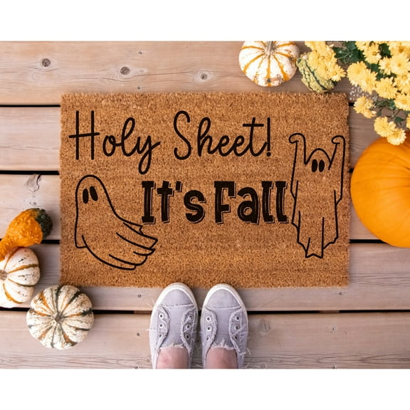 Doormat Holy Sheet! It's Fall Doormat Thanksgiving Decor Halloween Dec (18" x 30") #5509